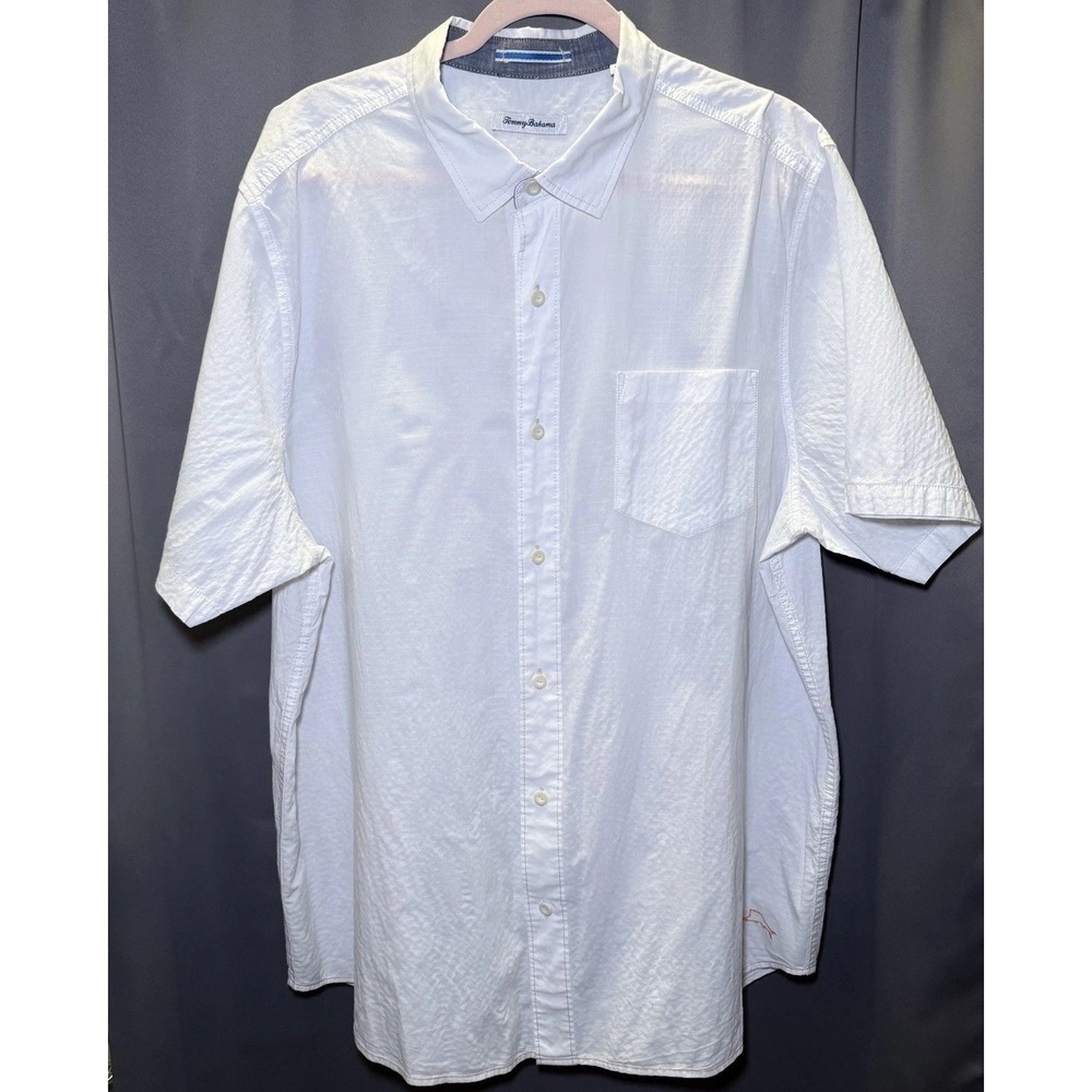 Tommy Bahama The Salvatore White Short Sleeve Button Up Shirt Men's Sz XXLT